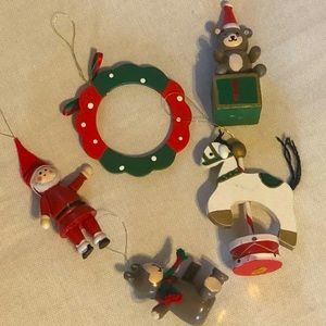 Vintage Wood Christmas Ornaments